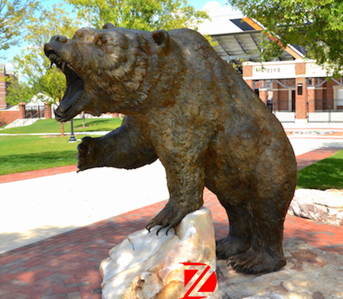 Stand cast bronze bear statue sculpture